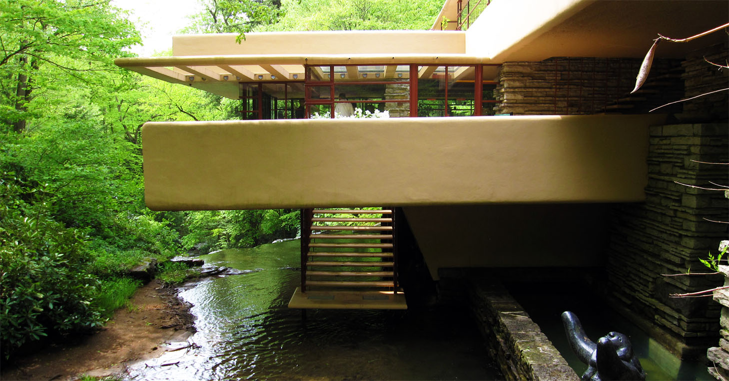 Frank Lloyd Wright’s Fallingwater Kaufmann Residence Side View