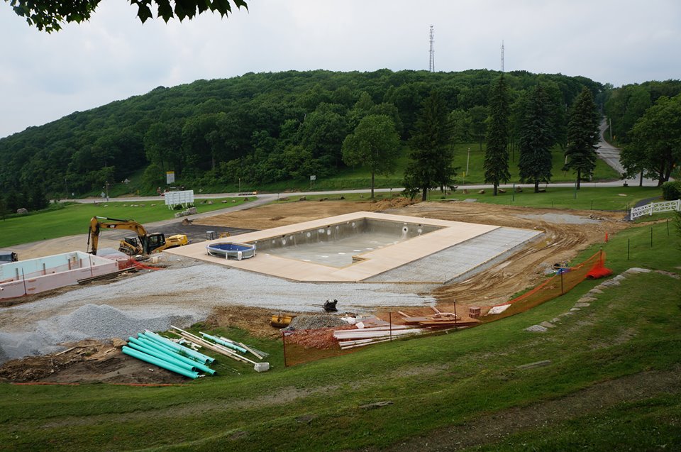 The new pool at the Historic Summit Inn